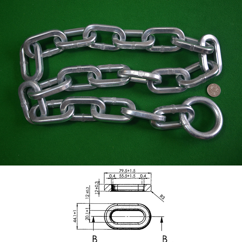 12mm čtvercové řetězy z legované oceli (ekologické pozinkování)